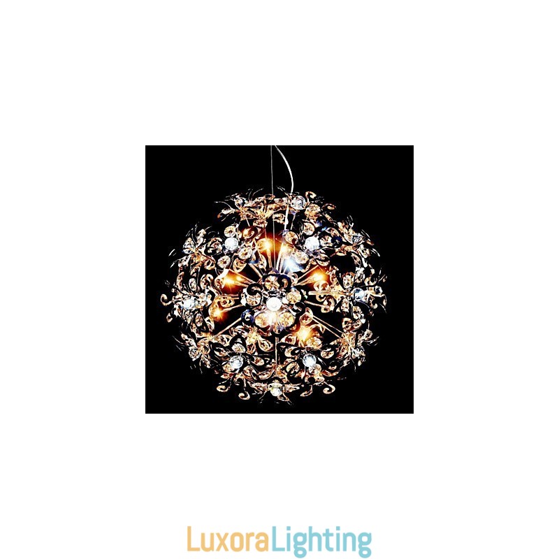 Designer Touch Decorative Modern Contemporary Chrome Crystal Pendant Light