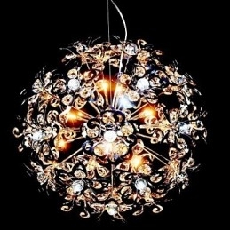 Designer Touch Decorative Modern Contemporary Chrome Crystal Pendant Light
