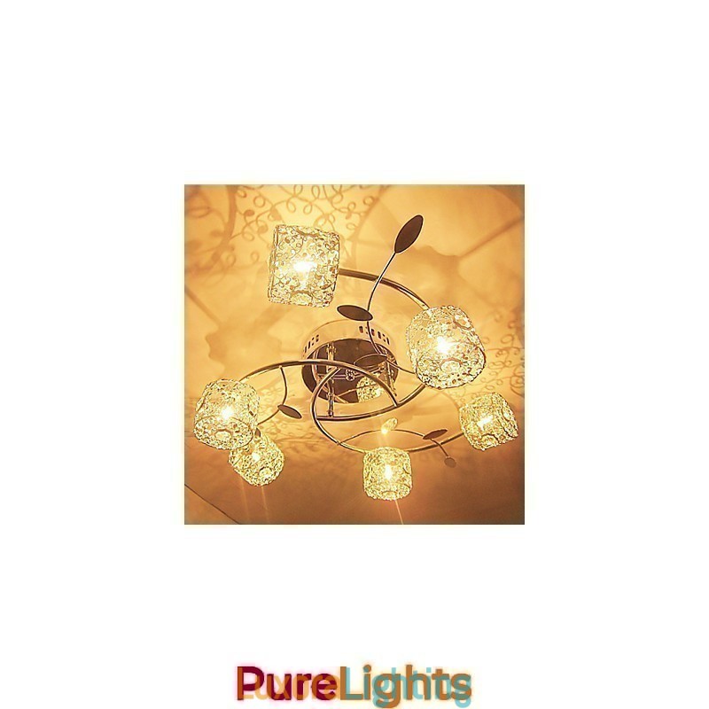 Designer Touch Decorative Modern Contemporary Crystal Electroplated Flush Mount
