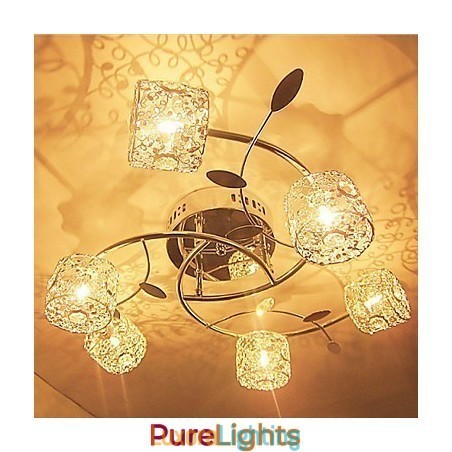 Designer Touch Decorative Modern Contemporary Crystal Electroplated Flush Mount