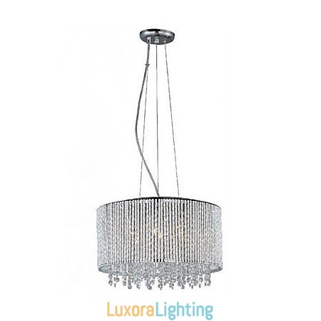 Designer Touch Decorative Crystal Pendant Light with 7 Lights in Cylinder Shape