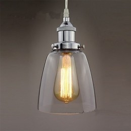 Designer Touch Decorative Modern Chrome Glass Vintage Industrial Retro Fitting Edison Pendant Light Cafe Porch Light