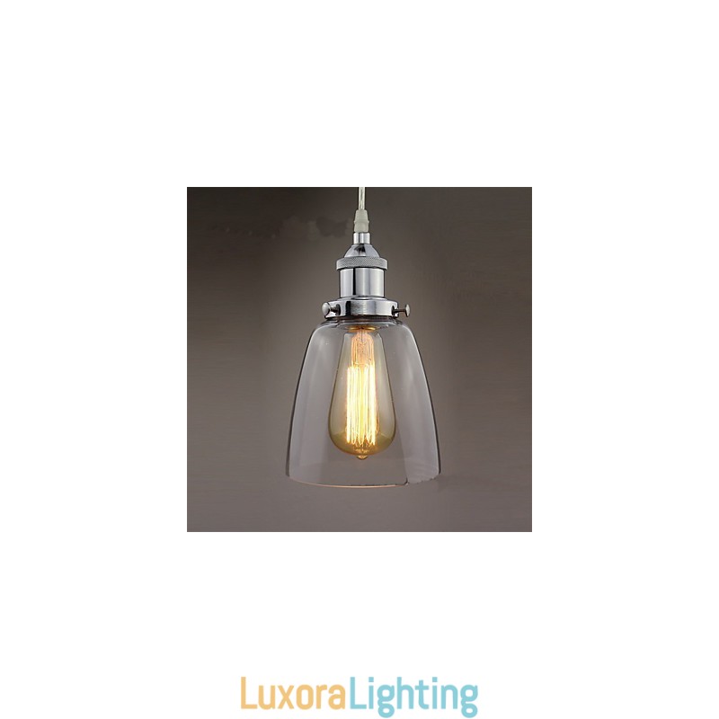 Designer Touch Decorative Modern Chrome Glass Vintage Industrial Retro Fitting Edison Pendant Light Cafe Porch Light