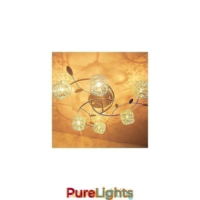 Designer Touch Decorative Modern Contemporary Crystal Electroplated Flush Mount