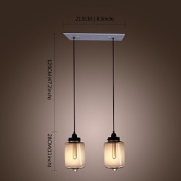 Designer Touch Decorative Modern Glass Pendant Light with 2 Lights in Transparent Bottle Design