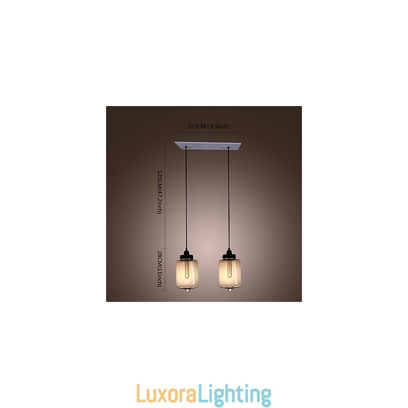 Designer Touch Decorative Modern Glass Pendant Light with 2 Lights in Transparent Bottle Design