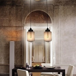 Designer Touch Decorative Modern Glass Pendant Light with 2 Lights in Transparent Bottle Design