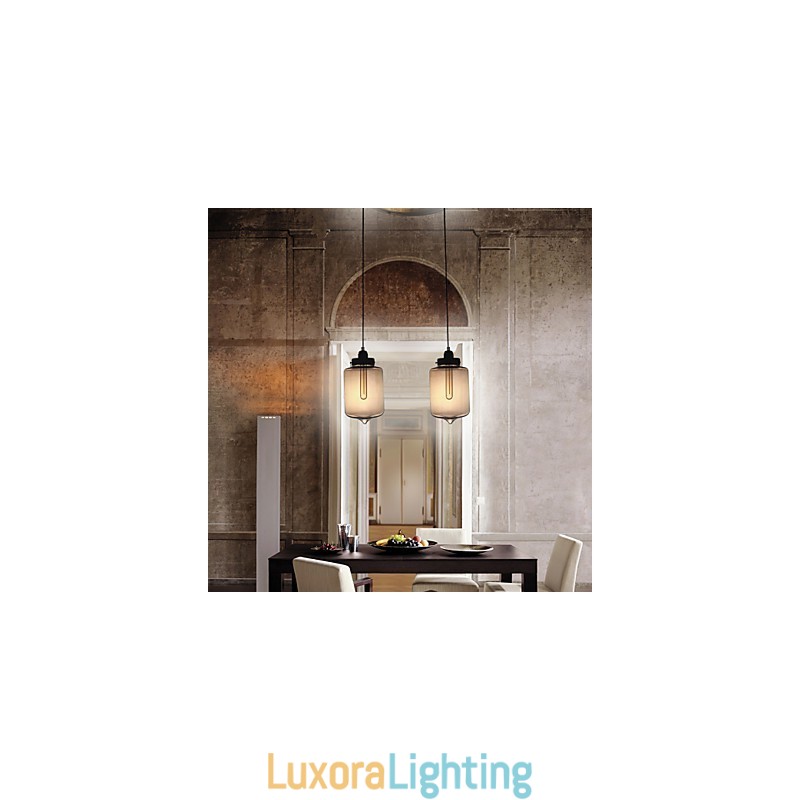 Designer Touch Decorative Modern Glass Pendant Light with 2 Lights in Transparent Bottle Design