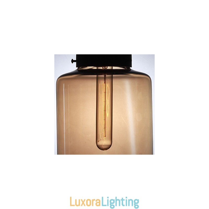 Designer Touch Decorative Modern Glass Pendant Light with 2 Lights in Transparent Bottle Design