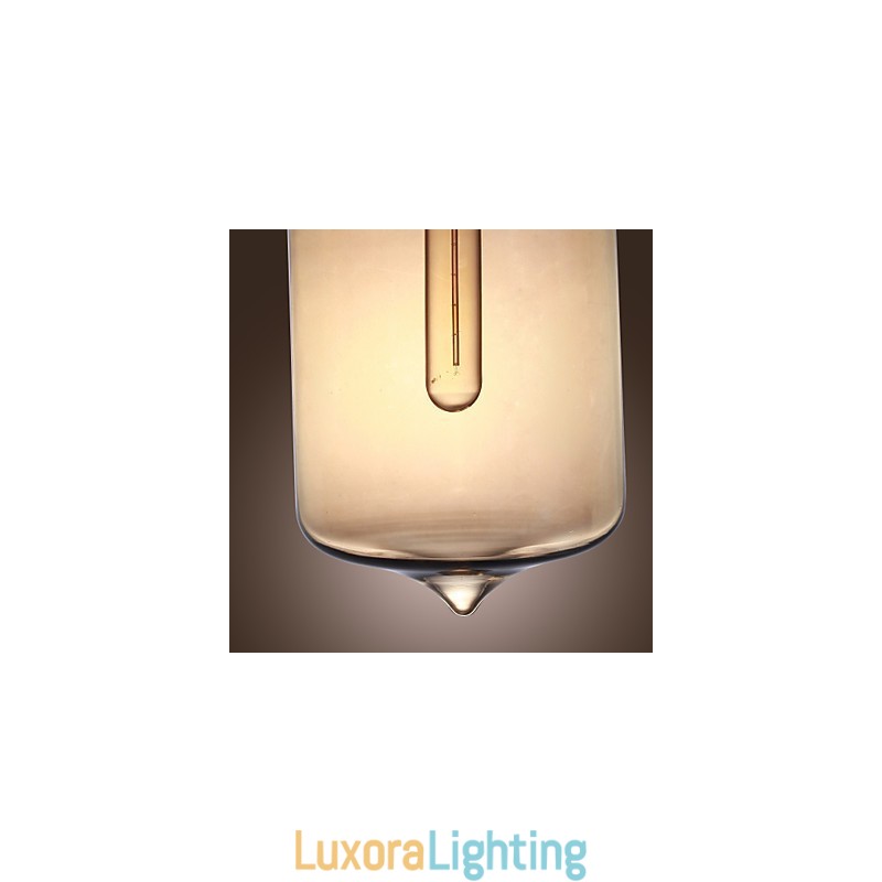 Designer Touch Decorative Modern Glass Pendant Light with 2 Lights in Transparent Bottle Design