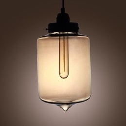 Designer Touch Decorative Modern Glass Pendant Light with 2 Lights in Transparent Bottle Design