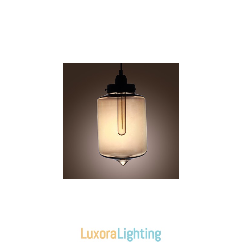 Designer Touch Decorative Modern Glass Pendant Light with 2 Lights in Transparent Bottle Design