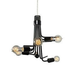 Designer Touch Decorative North American Style Modern Characteristic 6 Light Pendant In Black