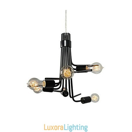 Designer Touch Decorative North American Style Modern Characteristic 6 Light Pendant In Black