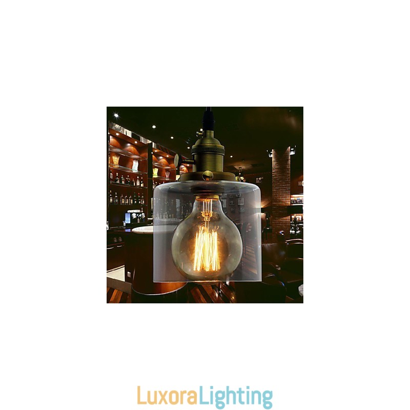 Designer Touch Decorative Glass Brass Retro Vintage Industrial ART Cafe Garage Pendant Light