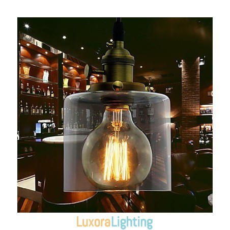 Designer Touch Decorative Glass Brass Retro Vintage Industrial ART Cafe Garage Pendant Light