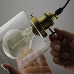 Designer Touch Decorative Glass Brass Retro Vintage Industrial ART Cafe Garage Pendant Light