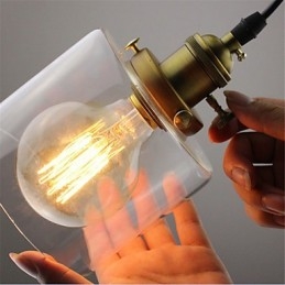 Designer Touch Decorative Glass Brass Retro Vintage Industrial ART Cafe Garage Pendant Light