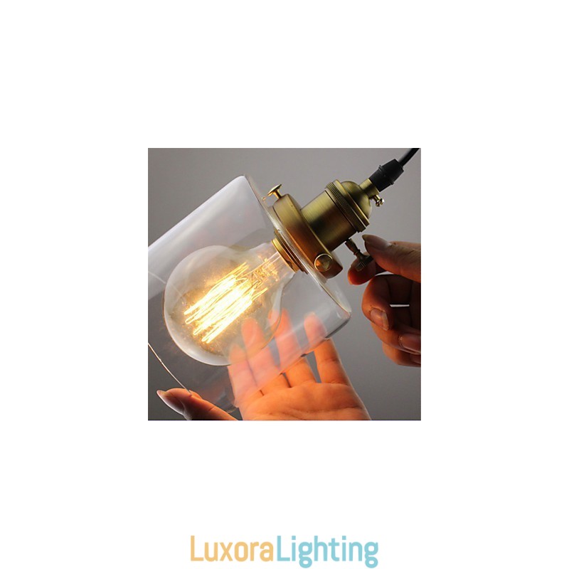 Designer Touch Decorative Glass Brass Retro Vintage Industrial ART Cafe Garage Pendant Light