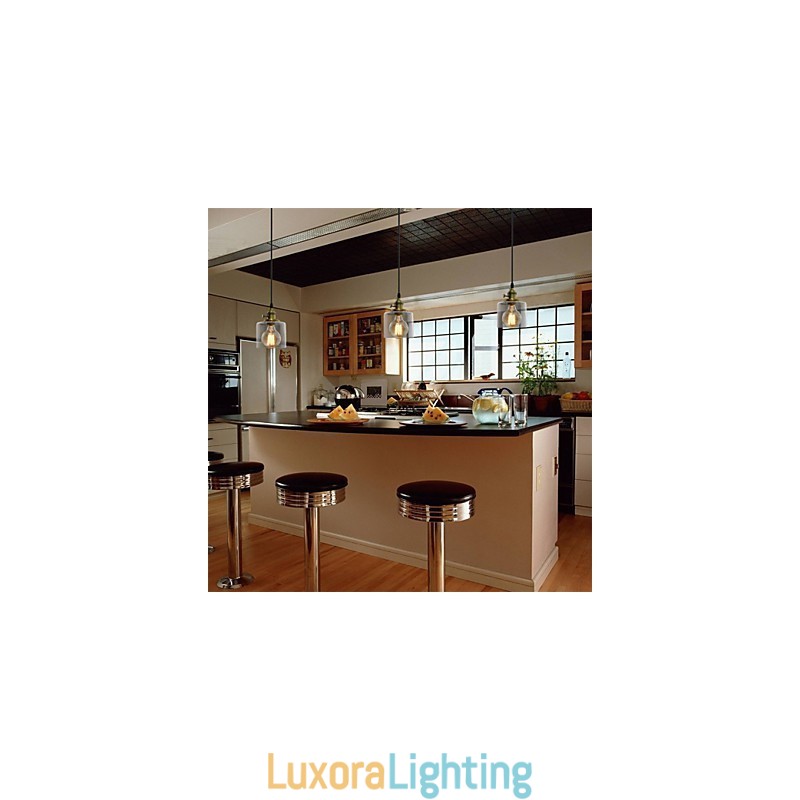 Designer Touch Decorative Glass Brass Retro Vintage Industrial ART Cafe Garage Pendant Light