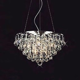 Designer Touch Decorative Crystal Drop Pendant Light with 8 Lights in Round Shape