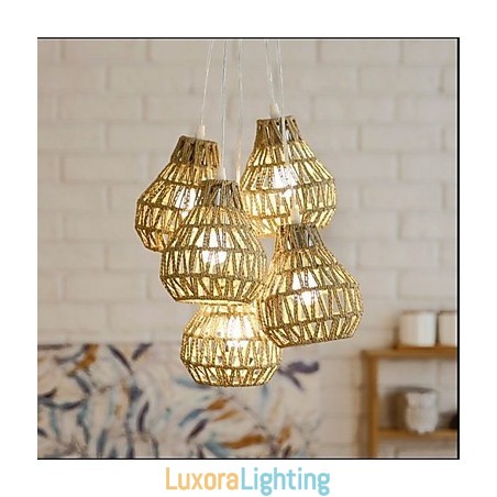 Designer Touch Decorative Cage Rope Creative RETRO Art 5 Head Chandelier