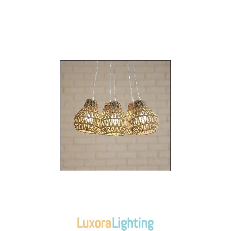 Designer Touch Decorative Cage Rope Creative RETRO Art 5 Head Chandelier