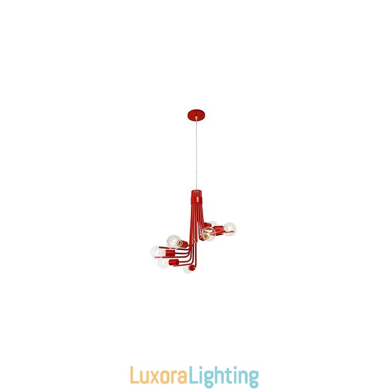 Designer Touch Decorative North American Style Modern Characteristic 8 Light Pendant In Red
