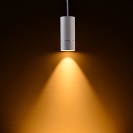 Designer Touch Decorative GE 05032 8W 136mm 1 Light Mini Pendant light Powdered White with Aluminium