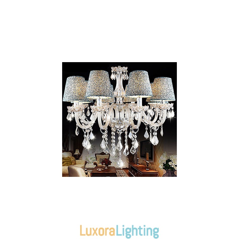 Designer Touch Decorative K9 Transparent Crystal Chandelier Shade Included