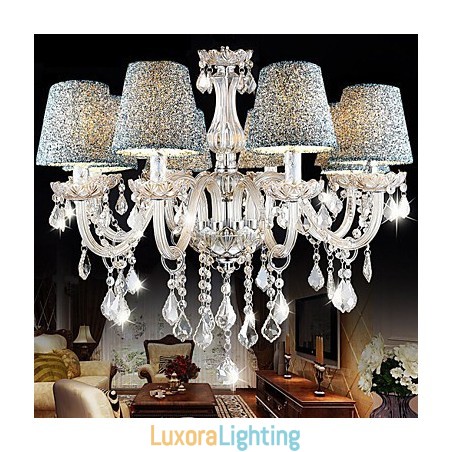 Designer Touch Decorative K9 Transparent Crystal Chandelier Shade Included