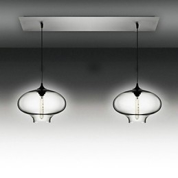 Designer Touch Decorative 2 Light Modern Glass Pendant Light in Black Bubble Design