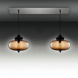 Designer Touch Decorative Modern Transparent Glass Pendant Light with 2 Lights in Bubble Design