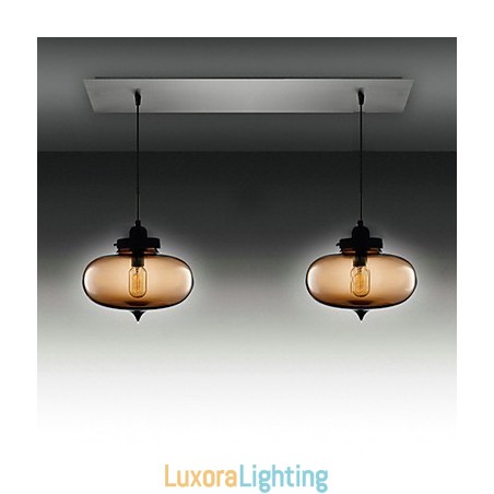 Designer Touch Decorative Modern Transparent Glass Pendant Light with 2 Lights in Bubble Design