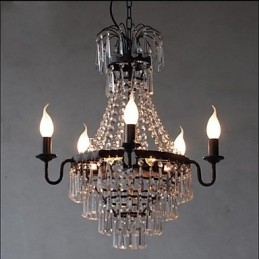 Designer Touch Decorative American Country Retro Candle Crystal Lamp