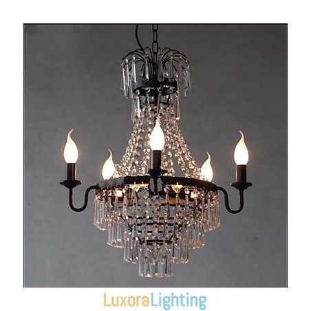 Designer Touch Decorative American Country Retro Candle Crystal Lamp