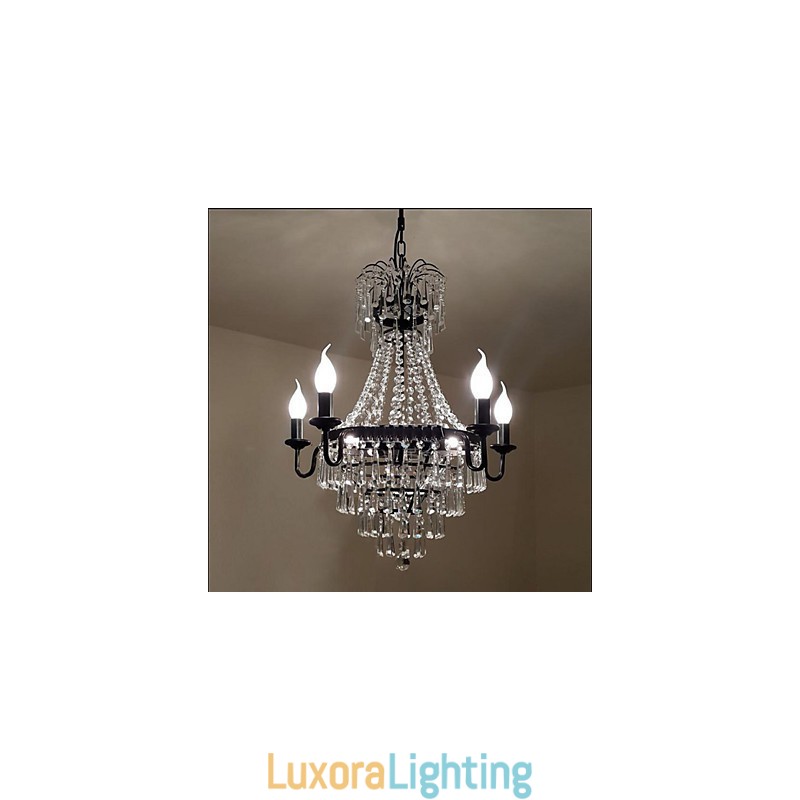 Designer Touch Decorative American Country Retro Candle Crystal Lamp