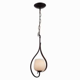 Designer Touch Decorative Iron Painting Pendant Light with Glass Shade Classic Lighting Lamp 1 Head