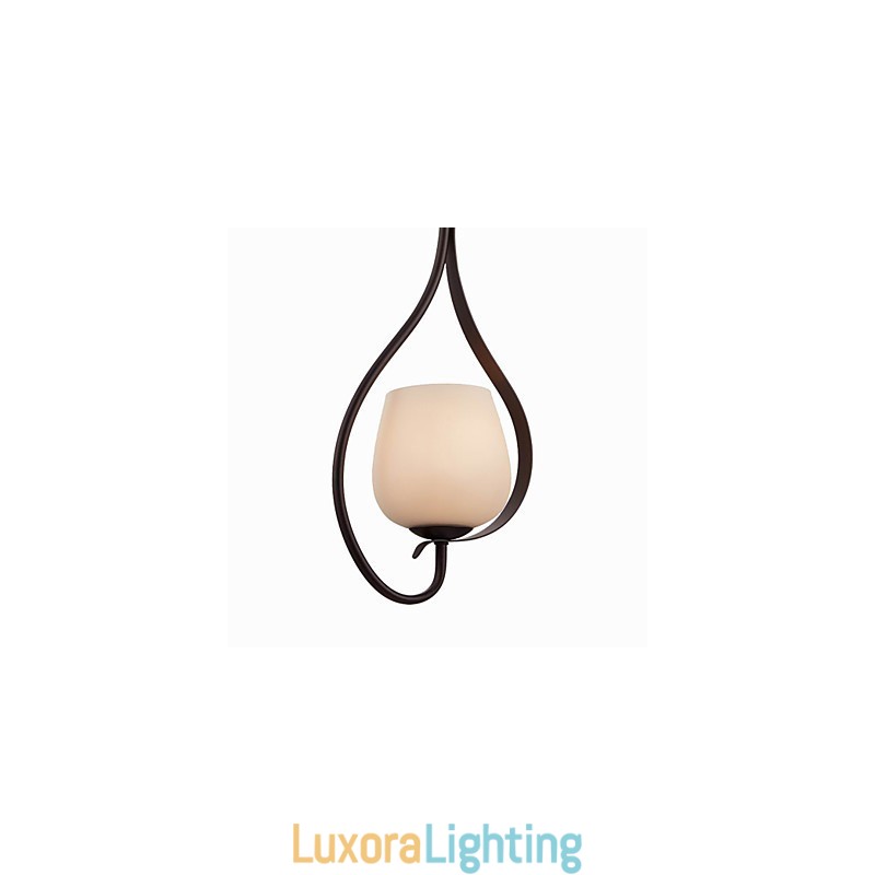 Designer Touch Decorative Iron Painting Pendant Light with Glass Shade Classic Lighting Lamp 1 Head