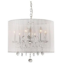 Designer Touch Decorative Modern Contemporary Drum Crystal Electroplated Pendant Light
