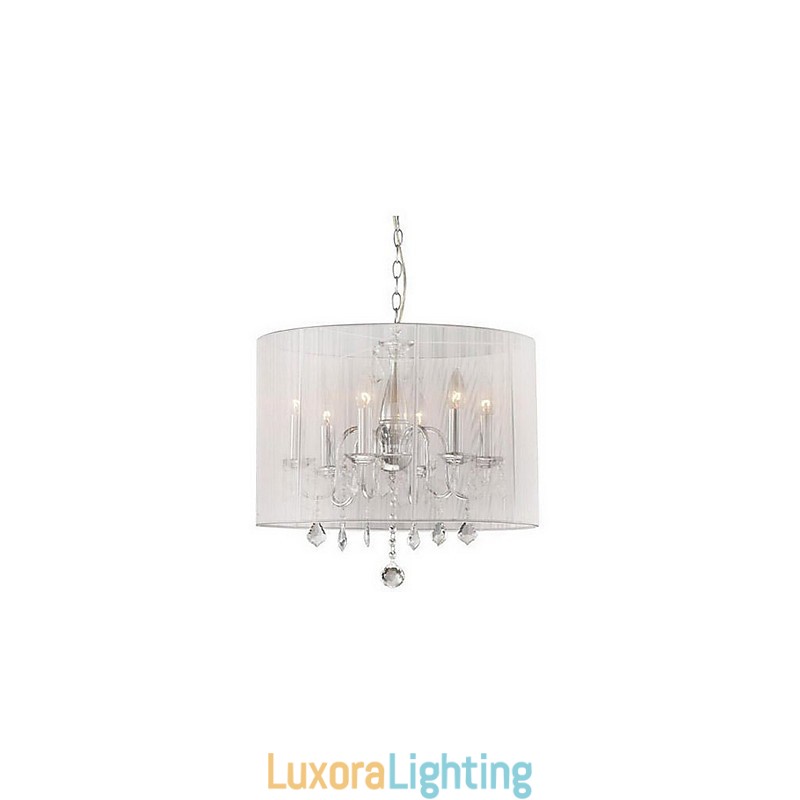 Designer Touch Decorative Modern Contemporary Drum Crystal Electroplated Pendant Light