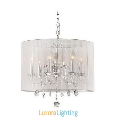 Designer Touch Decorative Modern Contemporary Drum Crystal Electroplated Pendant Light