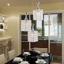 Designer Touch Decorative 3 Lights Metal Frame K9 Crystal Chandelier Droplight Send Bulb