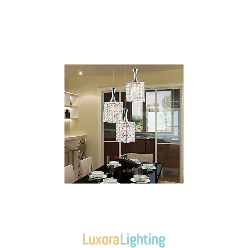 Designer Touch Decorative 3 Lights Metal Frame K9 Crystal Chandelier Droplight Send Bulb