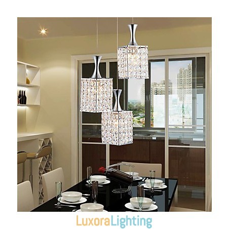Designer Touch Decorative 3 Lights Metal Frame K9 Crystal Chandelier Droplight Send Bulb