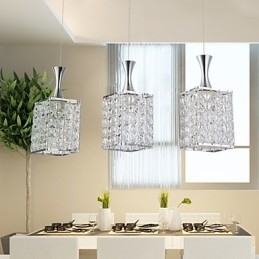 Designer Touch Decorative 3 Lights Metal Frame K9 Crystal Chandelier Droplight Send Bulb