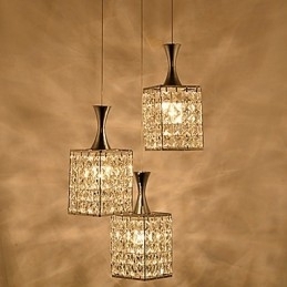 Designer Touch Decorative 3 Lights Metal Frame K9 Crystal Chandelier Droplight Send Bulb