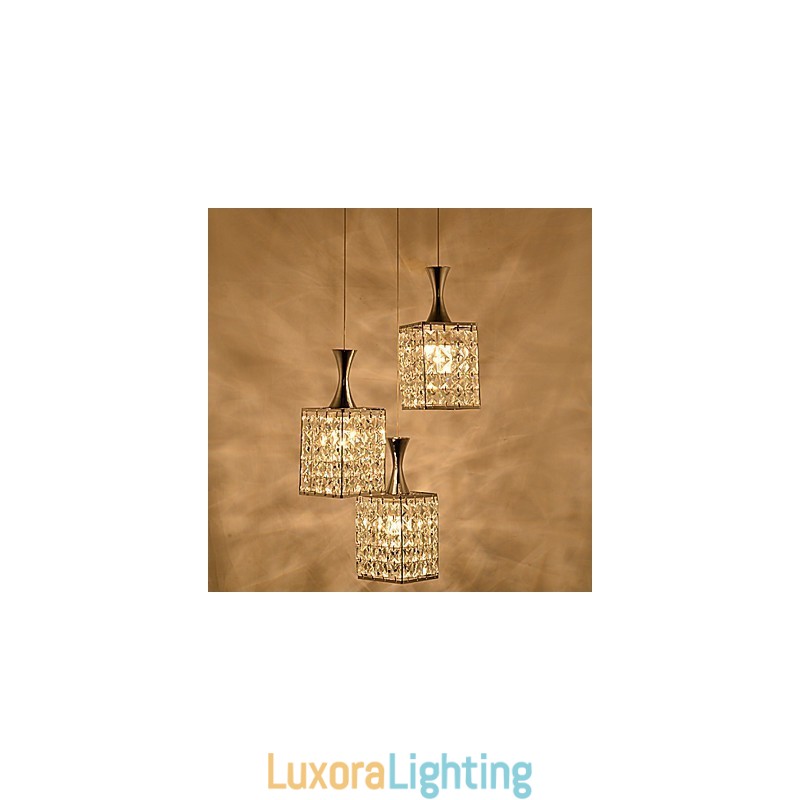 Designer Touch Decorative 3 Lights Metal Frame K9 Crystal Chandelier Droplight Send Bulb