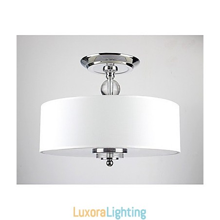 Designer Touch Decorative Elegant Crytal Flush Mount with 6 Lights in Cylinder Shade