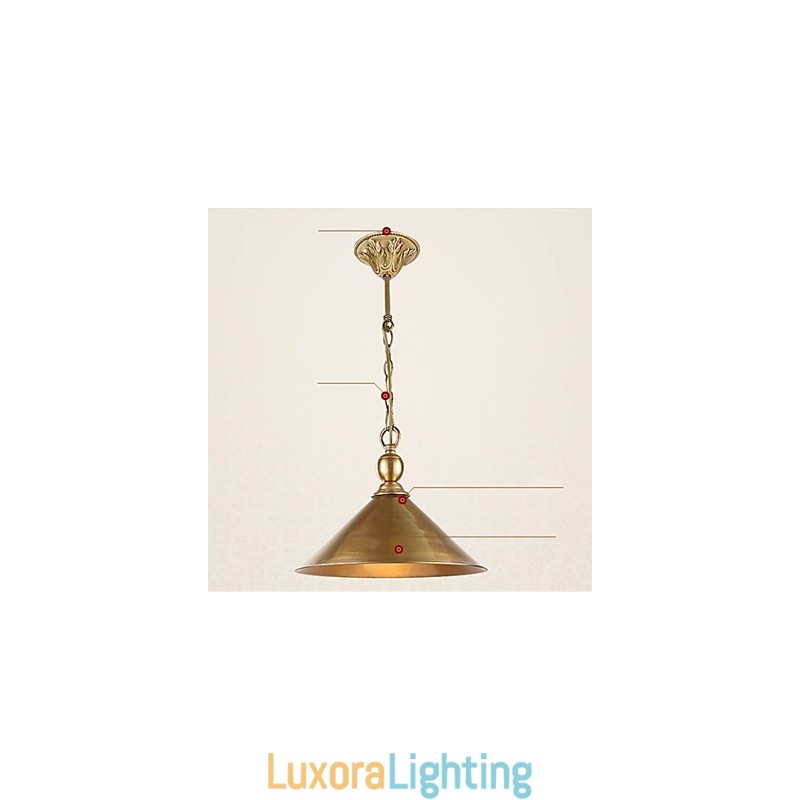 Designer Touch Decorative Pure Brass Pendant Light Mini Style Traditional Classic Metal